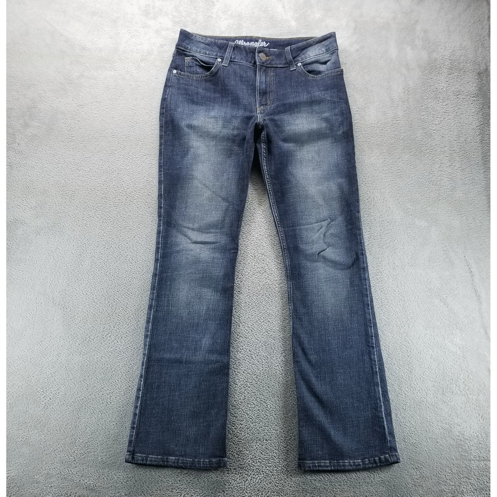 Wrangler Jeans Womens 9 Blue Bootcut Low‎ Rise Dark Wash Stretch Western a